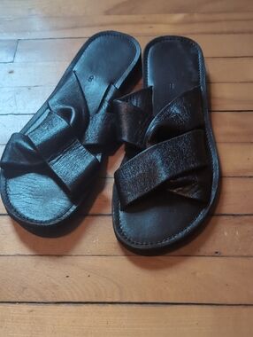 Black Leather Mexican Sandals -